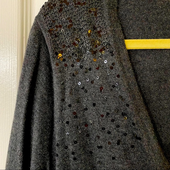 Dark Gray Merona Cardigan with Sequin Shoulder Detail, XXL - Picture 2 of 6